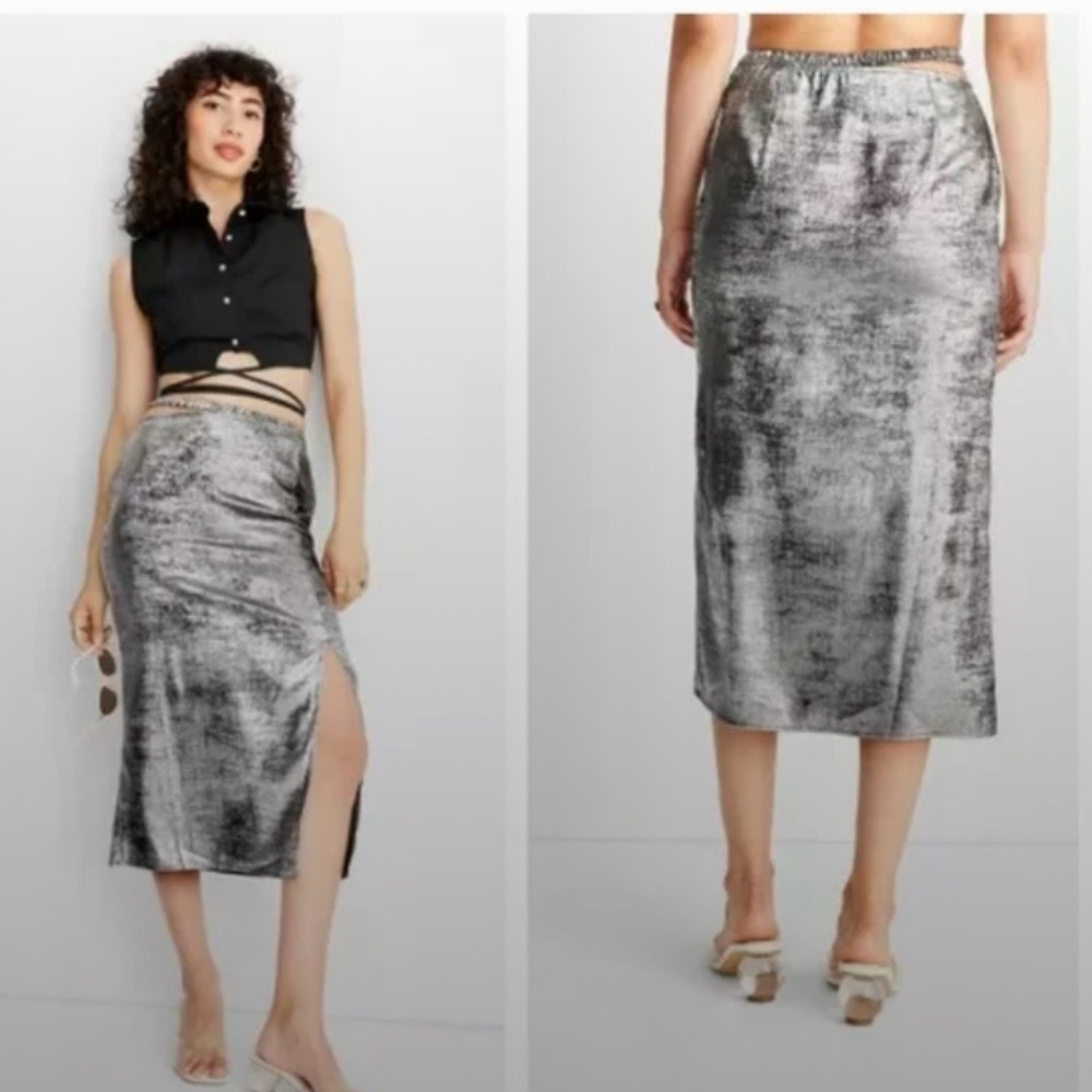 Future Collective Metallic Skirt NWT